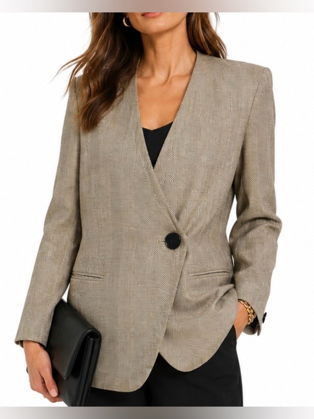 Christian Dior Vintage 80s 90s Asymmetric Wrap Power Blazer Size 12